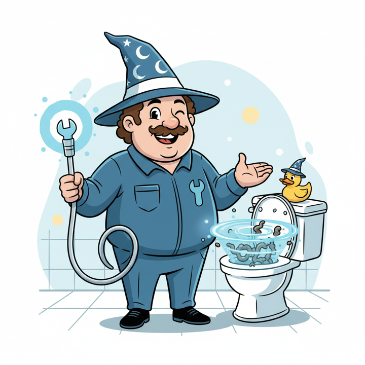What do you call a plumber who's also a magician?