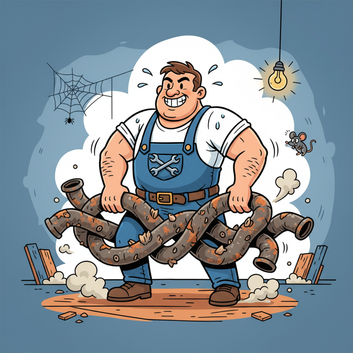 A plumber's favorite workout? The deadlift — hauling old cast iron out of a basement.