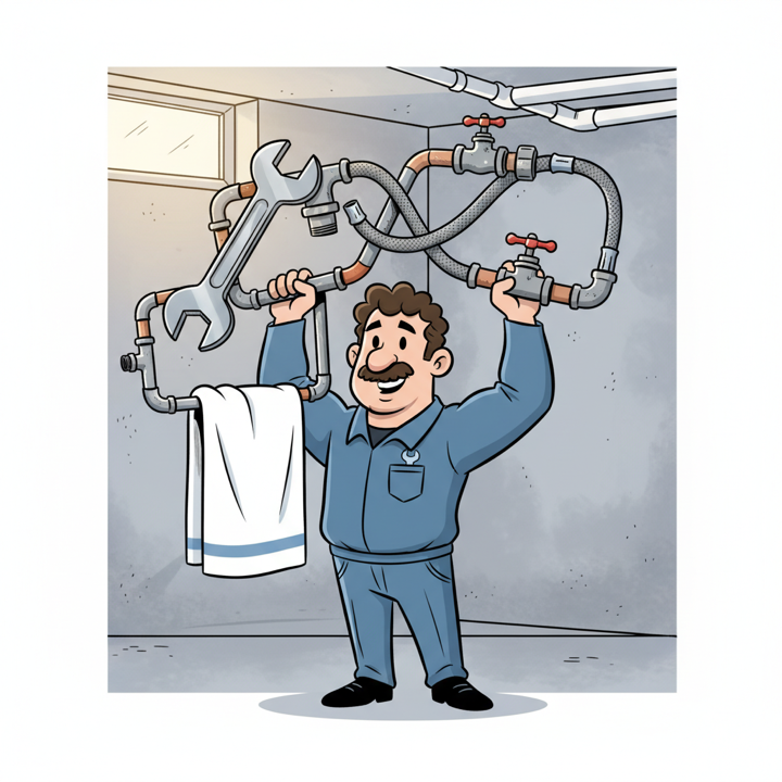 Behind every dry basement is a plumber who refused to throw in the towel rack.
