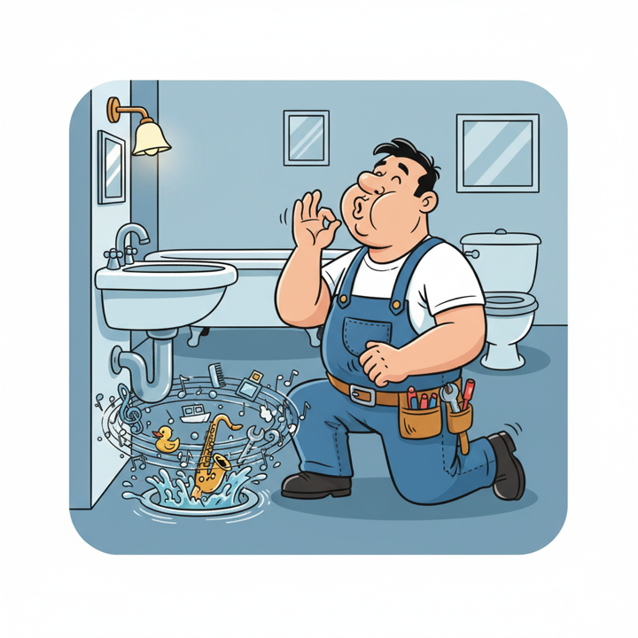 Why did the plumber whistle while he worked?